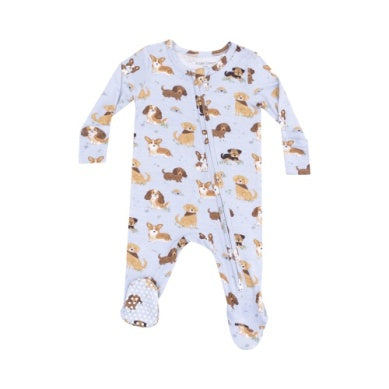 Angel Dear - Best Friends Blue Dogs Zip Footie
