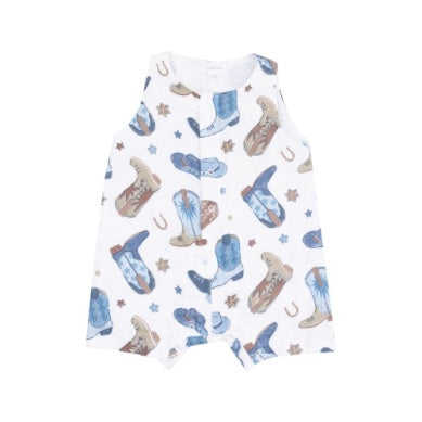 Angel Dear - Cowboy Boots Sleeveless Shortie Romper