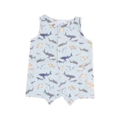 Angel Dear - Sharks Sleeveless Shortie Romper