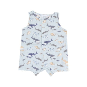 Angel Dear - Sharks Sleeveless Shortie Romper
