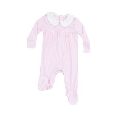 Angel Dear - Stripe Classic Pink Smocked Footie