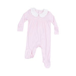 Angel Dear - Stripe Classic Pink Smocked Footie