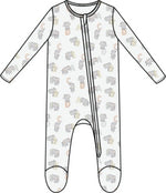 Angel Dear - Vintage Elephant ABC Zip Footie