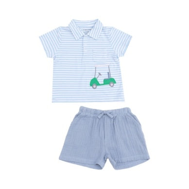 Angel Dear - Golf Applique Polo & Short Set