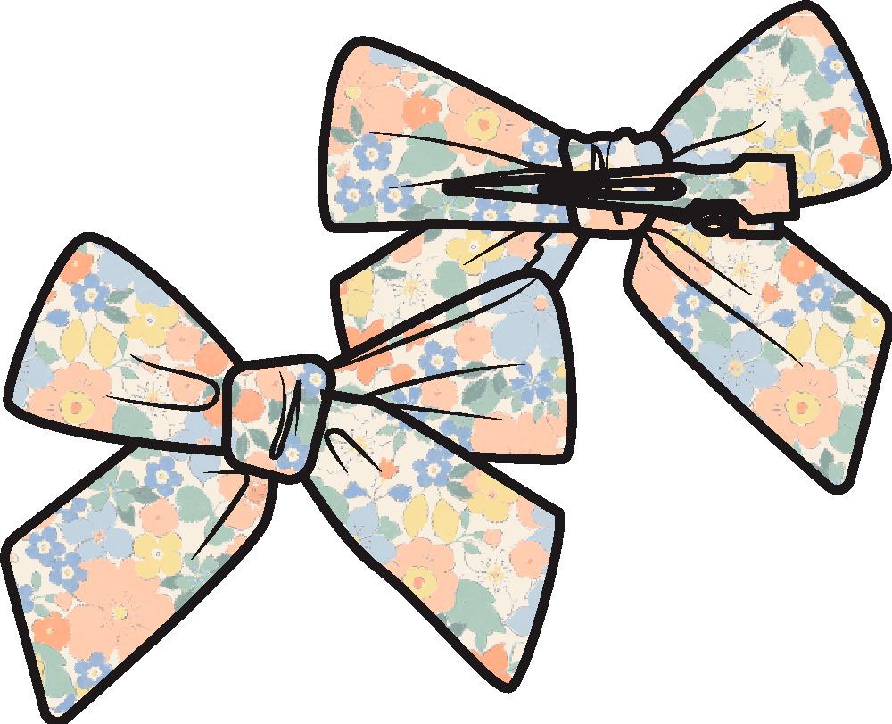 Georgia Floral 2 Pack Bow Clips