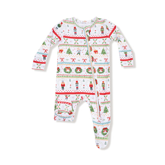 Nutcracker Fair Isle Zip Footie