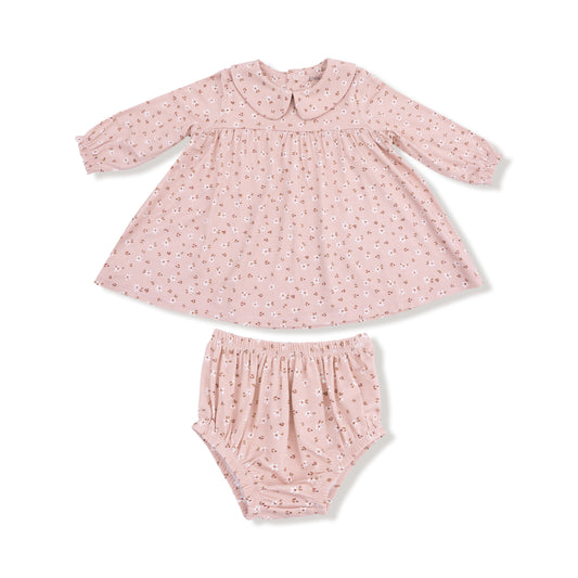 Carrie Floral Peter Pan Collar Dress & Diaper Cover