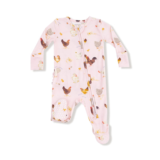Pink Collector Chickens Zip Footie