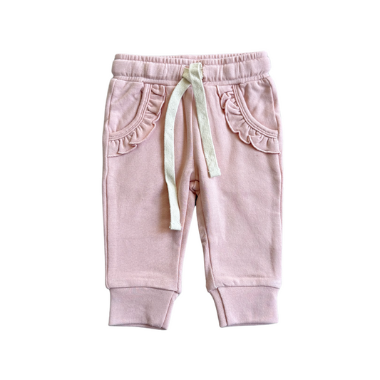 Minty Rose Ruffle Jogger