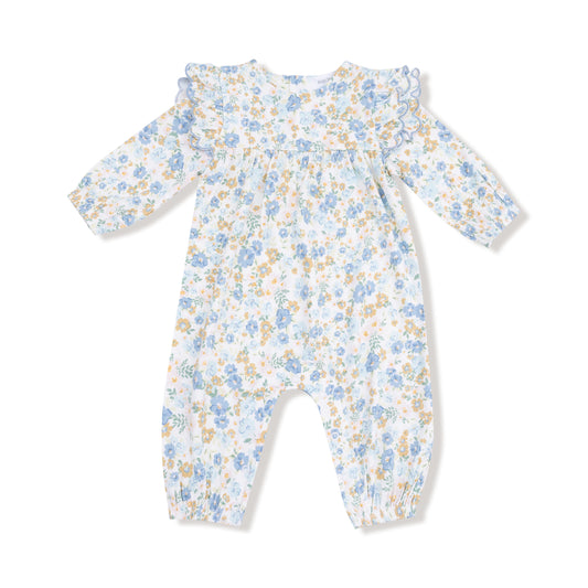 Sweet Rose Calico Petal Ruffle Romper