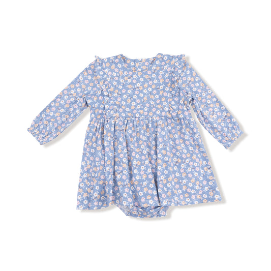 Country Calico Ruffle Bodysuit Dress