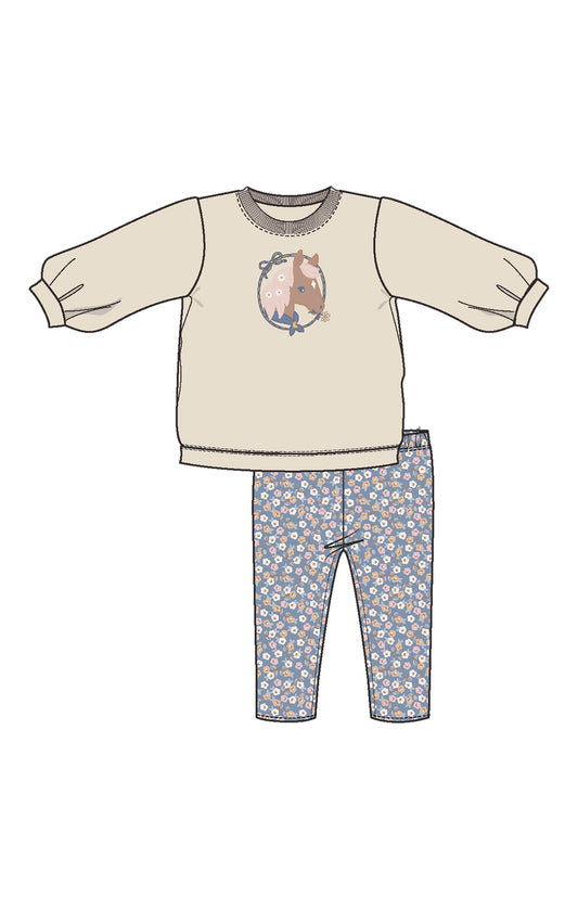 Country Calico Oversized Sweatshirt & Legging Set