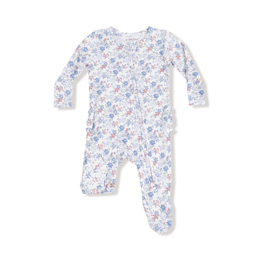Country Girl Floral Zip Footie