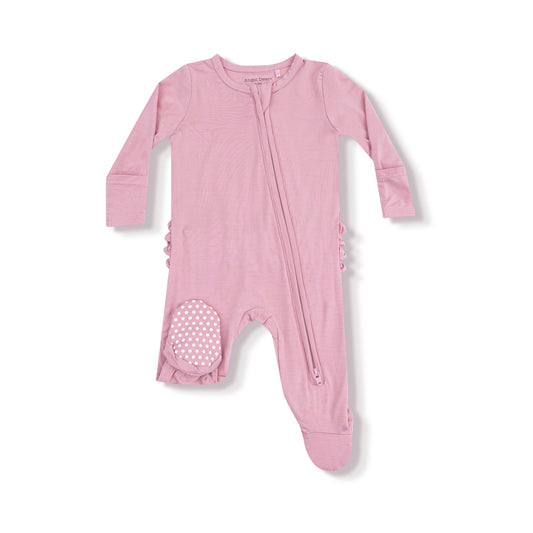 Cameo Ruffle Zipper Footie