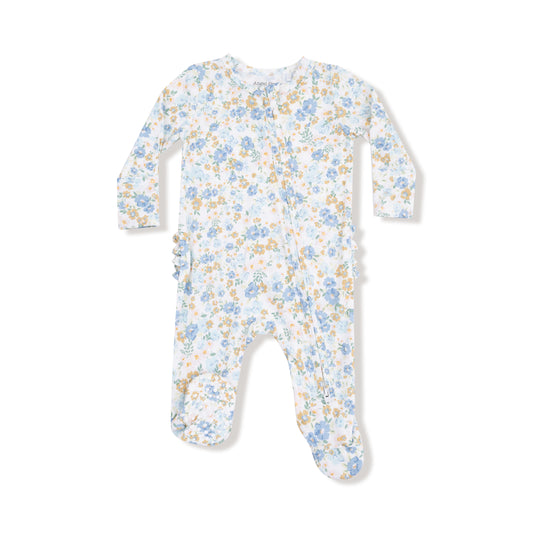 Sweet Rose Calico Zipper Footie