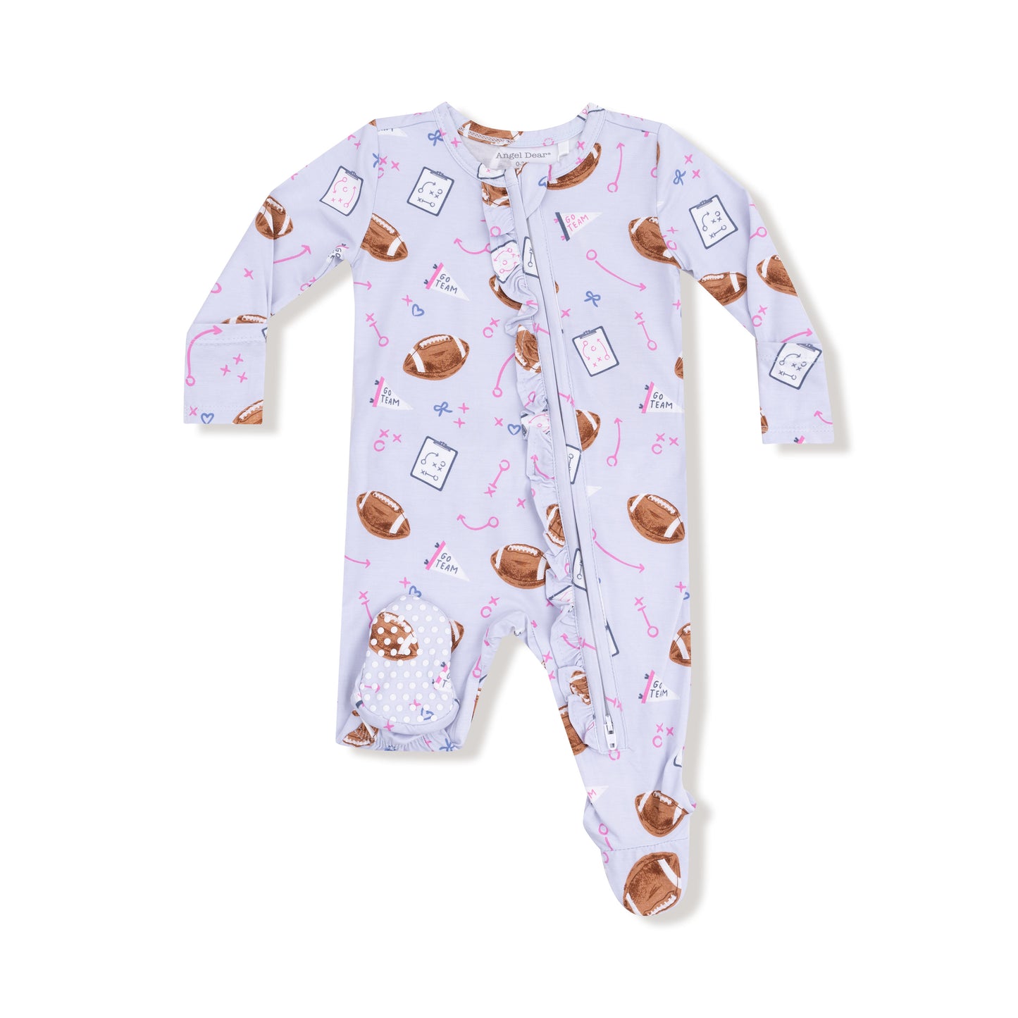 Touchdown Time Lavender Ruffle Footie