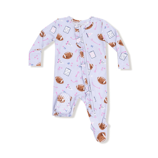 Touchdown Time Lavender Ruffle Footie