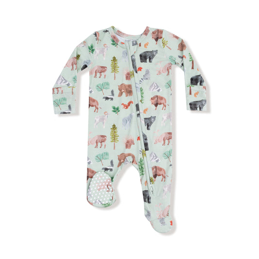 American Woodland Animals Zip Footie