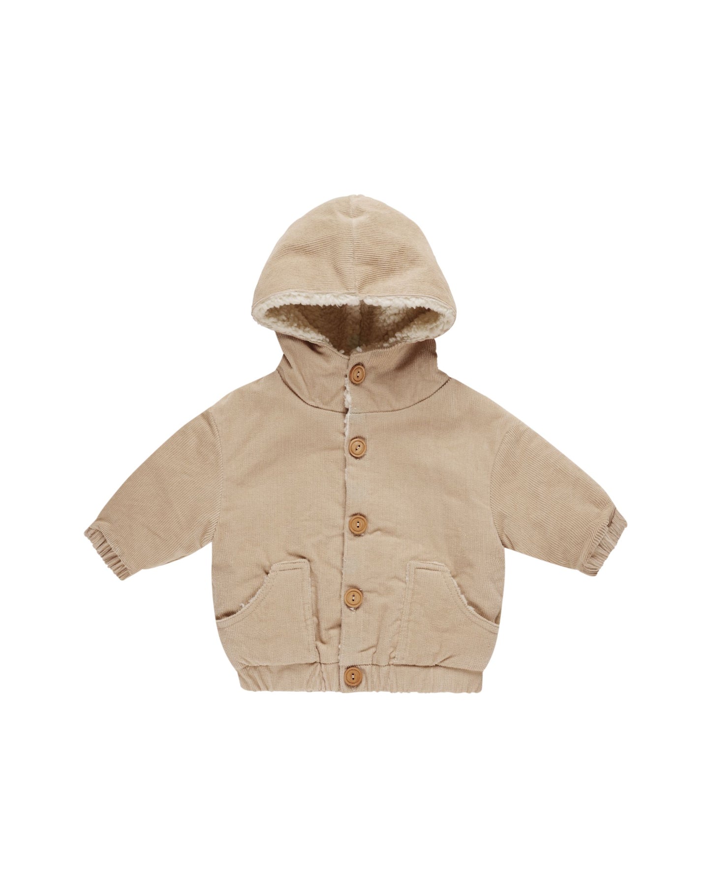 Quincy Mae - Latte Corduroy Hooded Jacket
