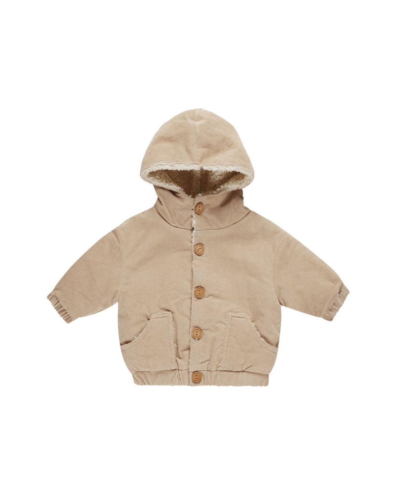 Quincy Mae - Latte Corduroy Hooded Jacket