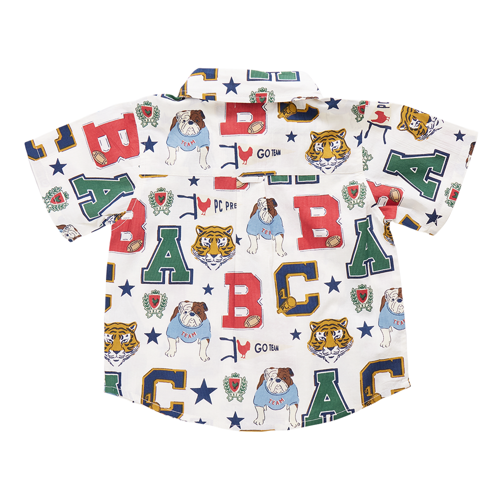 
            
                Load image into Gallery viewer, Pink Chicken - Boys Jack Shirt - Varsity Letters
            
        