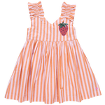 Pink Chicken - Orange Pink Stripe Girls Via Dress