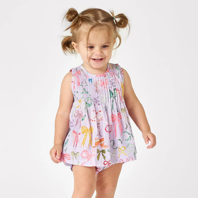 
            
                Load image into Gallery viewer, Pink Chicken - Lavender Watercolor Bows Baby Girls Jaipur 2 Piece Set
            
        
