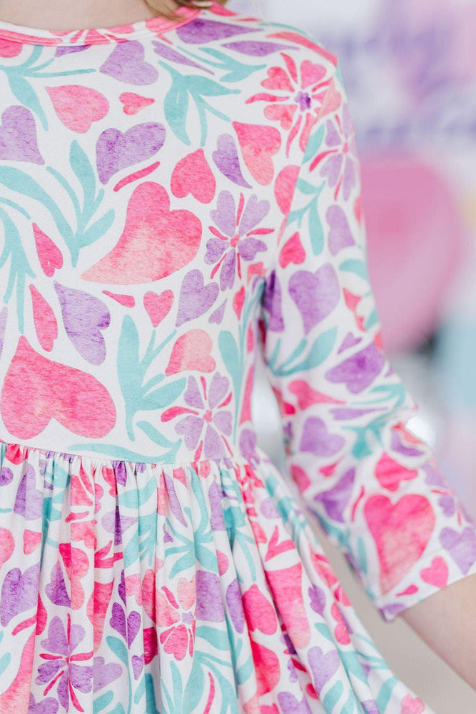 Mila & Rose - Watercolor Hearts Pocket Twirl Dress