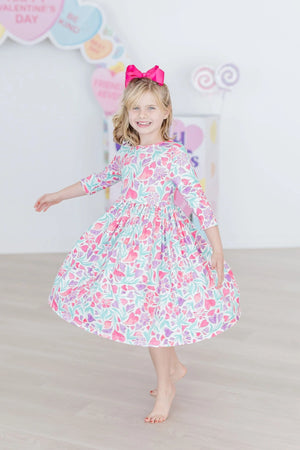 Mila & Rose - Watercolor Hearts Pocket Twirl Dress