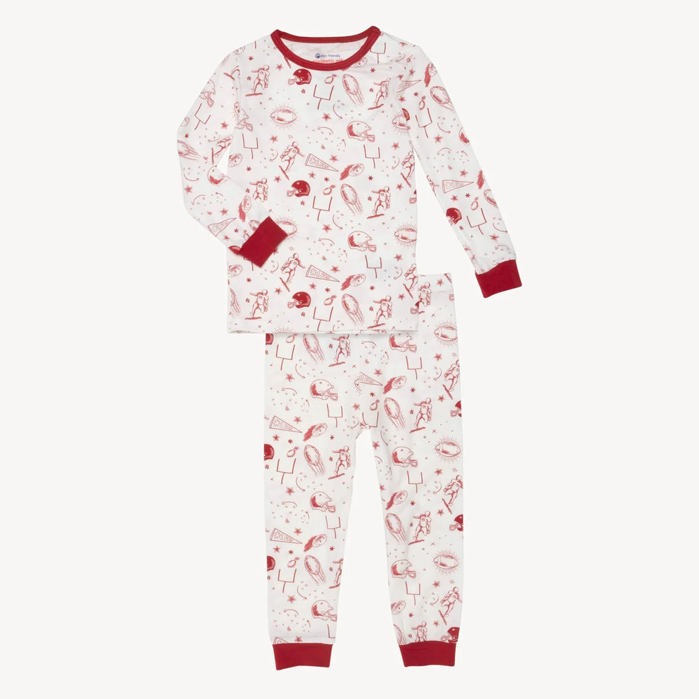 Magnetic Me - White & Crimson Game Day modal magnetic no drama pajama long sleeve set