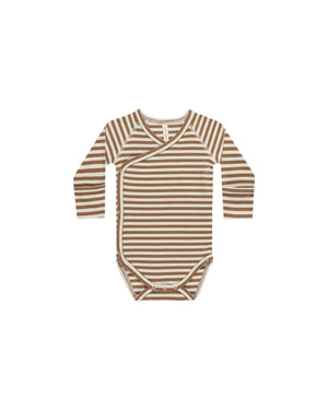 Quincy Mae - Cinnamon Stripe Side Snap Bodysuit