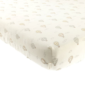 Quincy Mae - Hot Air Balloons Woven Crib Sheet