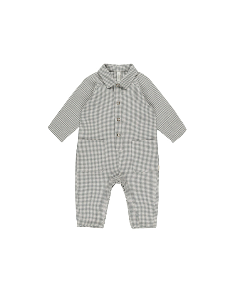 Rylee & Cru - Forrest Gingham Collared Baby Jumpsuit