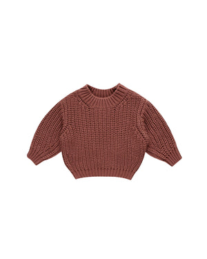 Quincy Mae - Cranberry Chunky Knit Sweater