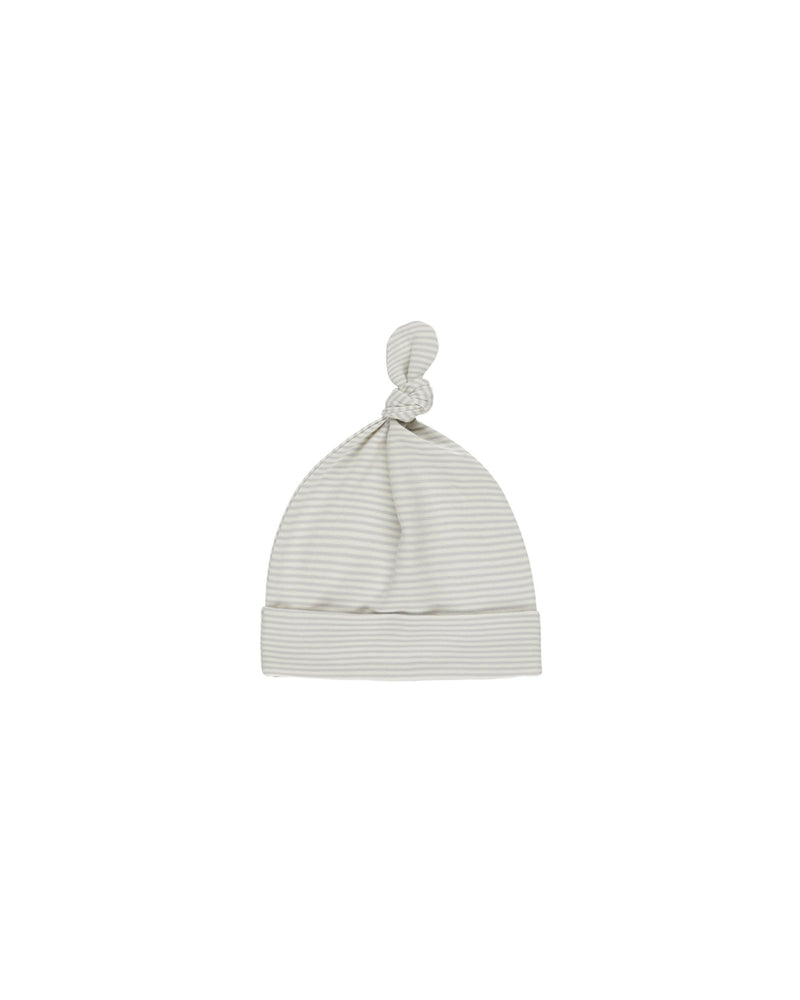 Quincy Mae - Sky Micro Stripe Knotted Baby Hat