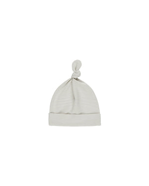 Quincy Mae - Sky Micro Stripe Knotted Baby Hat