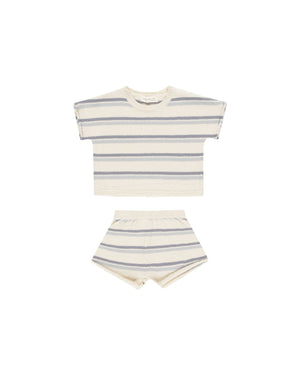 Quincy Mae - Blue Stripe Relaxed Summer Knit Set