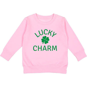 Sweet Wink - Lucky Charm Sweatshirt, Pink - Kids St. Patrick's Day