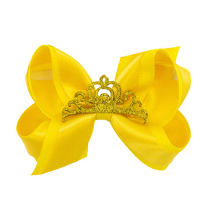 wee ones - Satin Overlay Glitter Crown Bow