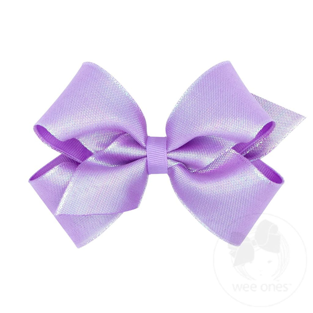 wee ones - Iridescent shimmer and Grosgrain Overlay Bows (multiple options)