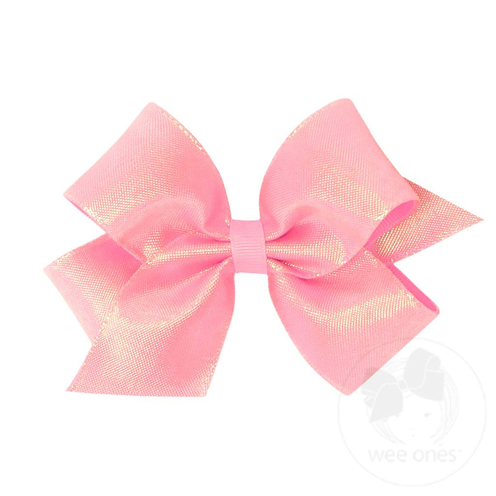 wee ones - Iridescent shimmer and Grosgrain Overlay Bows (multiple options)