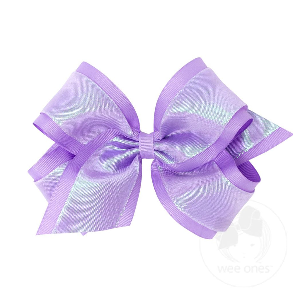 wee ones - Iridescent shimmer and Grosgrain Overlay Bows (multiple options)