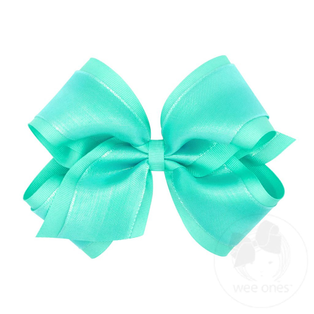 wee ones - Iridescent shimmer and Grosgrain Overlay Bows (multiple options)