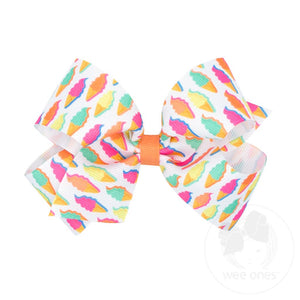 wee ones - Grosgrain Summer-themed Print Girls Hair Bow