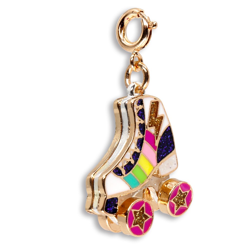 Charm It! - Gold Rainbow Roller Skate Charm