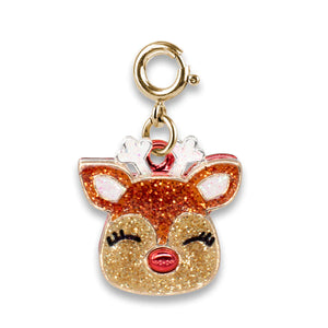 Charm It! - Gold Glitter Reindeer Charm