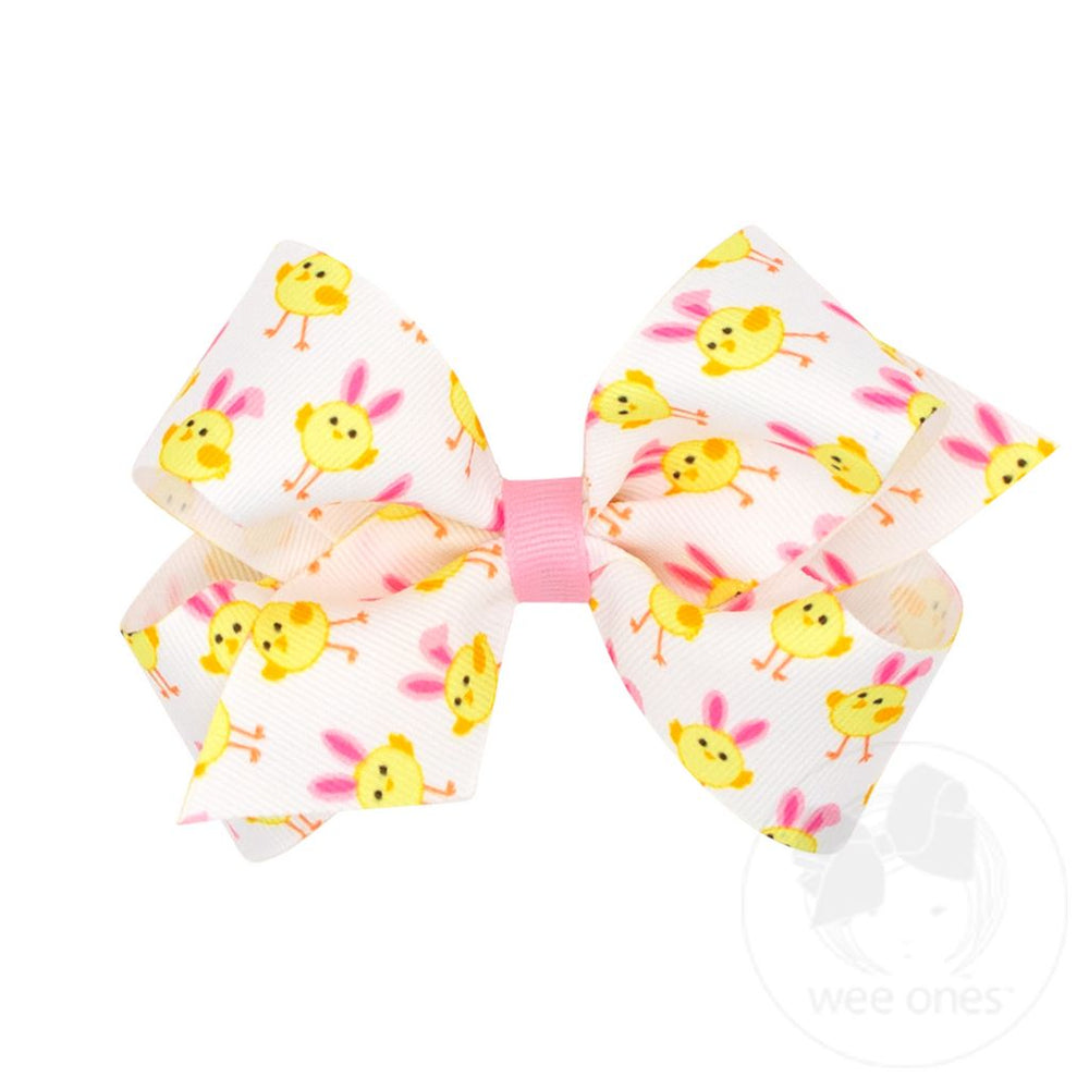 wee ones - Grosgrain Easter-themed Print Girls Hair Bow