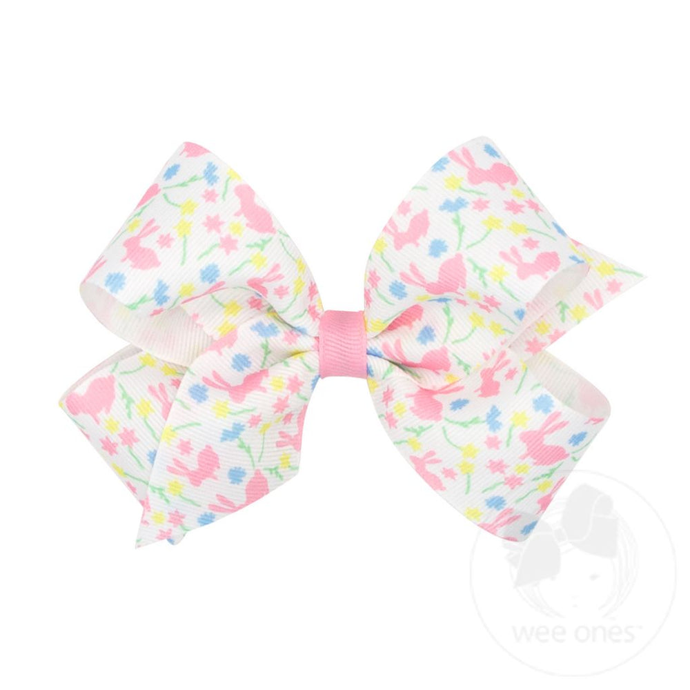 wee ones - Grosgrain Easter-themed Print Girls Hair Bow