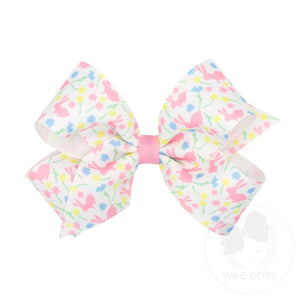 wee ones - Grosgrain Easter-themed Print Girls Hair Bow