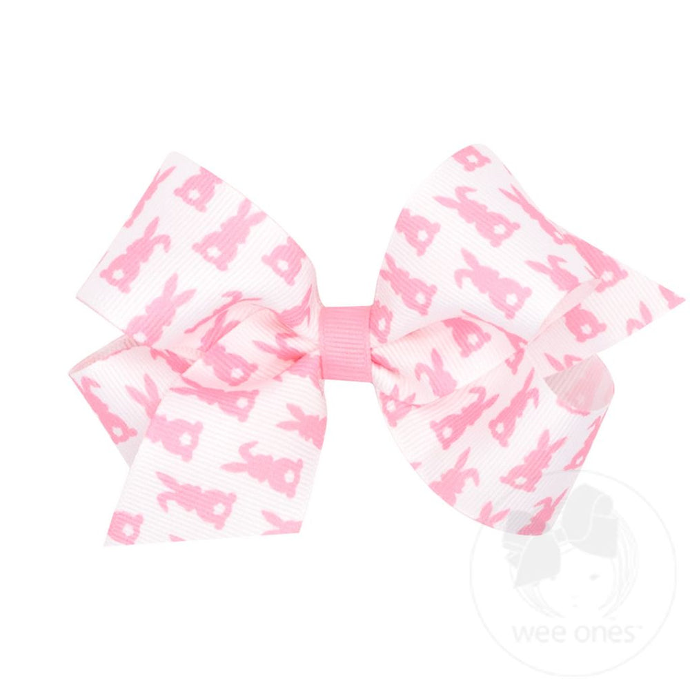 wee ones - Grosgrain Easter-themed Print Girls Hair Bow